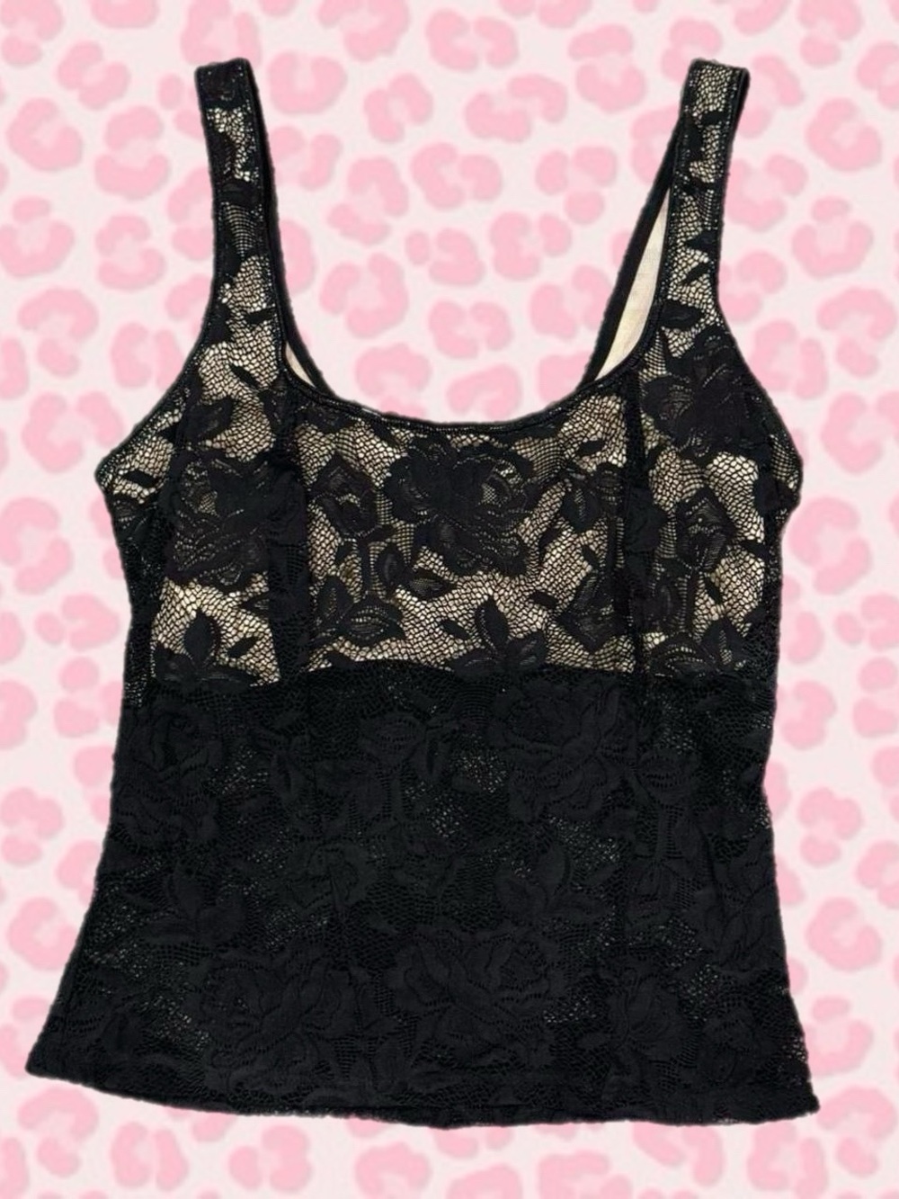 90s black lace tank